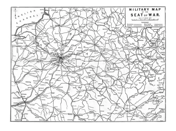 Framed Print : Military Map of the Seat of War, 1870 Framed Print : Military Map of the Seat of War, 1870