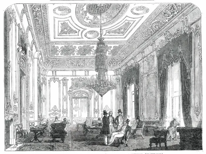 Framed Print : The Military, Naval, and County Service Club, St. James's-Street - Principal Drawing-Room, 1850. Creator: Unknown Framed Print : The Military, Naval, and County Service Club, St. James's-Street - Principal Drawing-Room, 1850. Creator: Unknown