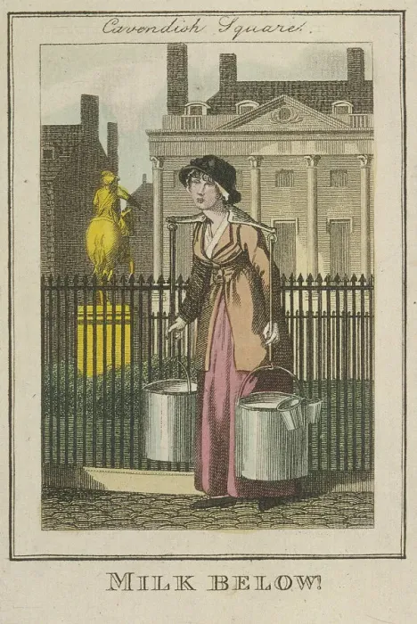 Framed Print : Milk Below!, Cries of London, 1804 Framed Print : Milk Below!, Cries of London, 1804