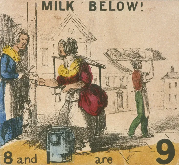 Framed Print : Milk Below!, Cries of London, c1840. Artist: TH Jones Framed Print : Milk Below!, Cries of London, c1840. Artist: TH Jones