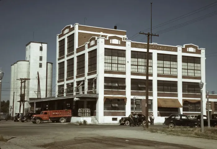 Framed Print : Milk and butter fat receiving depot and creamery, Caldwell, Idaho, 1941. Creator: Russell Lee Framed Print : Milk and butter fat receiving depot and creamery, Caldwell, Idaho, 1941. Creator: Russell Lee