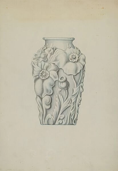 Milk Glass Vase, c. 1936. Creator: Wellington Blewett