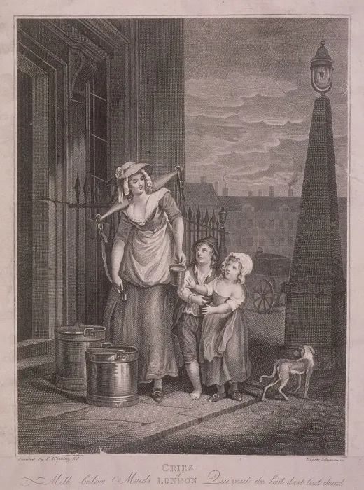 Framed Print : Milk below Maids, Cries of London, c1795. Artist: Luigi Schiavonetti Framed Print : Milk below Maids, Cries of London, c1795. Artist: Luigi Schiavonetti