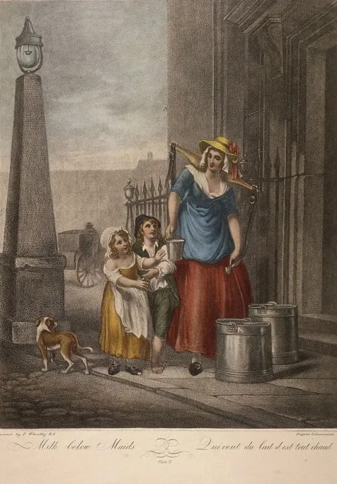 Framed Print : Milk below Maids, Cries of London, c1870