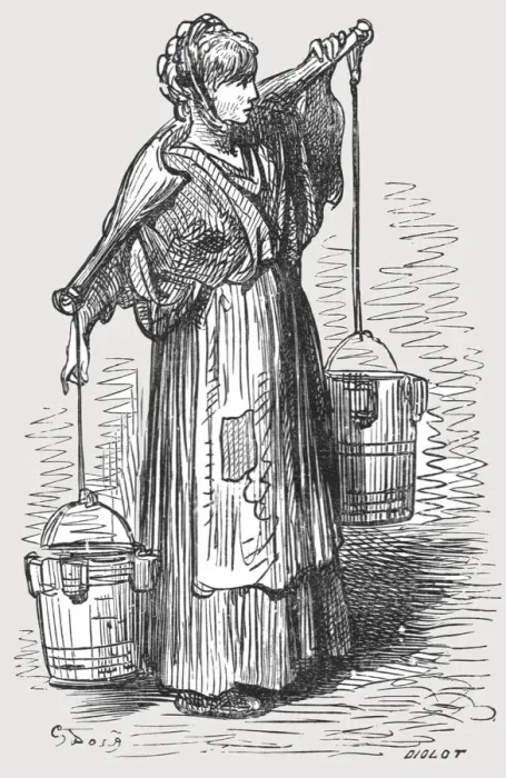 Framed Print : The Milk Woman, 1872. Creator: Gustave Doré Framed Print : The Milk Woman, 1872. Creator: Gustave Doré