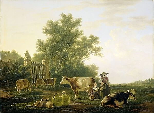 Milking Time, 1800-1815. Creator: Jacob van Strij
