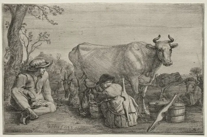 Framed Print : The Milkmaid, 1643. Creator: Gerrit Claesz. Bleker (Dutch, 1656) Framed Print : The Milkmaid, 1643. Creator: Gerrit Claesz. Bleker (Dutch, 1656)