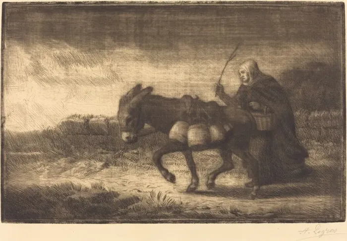 Framed Print : Milkmaid of Boulogne, 1st plate (Laitiere a Boulogne). Creator: Alphonse Legros Framed Print : Milkmaid of Boulogne, 1st plate (Laitiere a Boulogne). Creator: Alphonse Legros