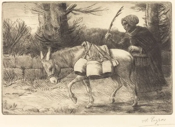 Framed Print : Milkmaid of Boulogne, 3rd plate (Laitiere a Boulogne). Creator: Alphonse Legros Framed Print : Milkmaid of Boulogne, 3rd plate (Laitiere a Boulogne). Creator: Alphonse Legros