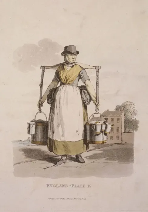 Framed Print : A milkmaid, Provincial Characters, 1813 Framed Print : A milkmaid, Provincial Characters, 1813
