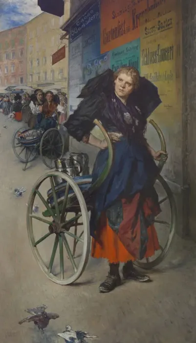 Framed Print : The Milkmaid from Salzburg Green market Framed Print : The Milkmaid from Salzburg Green market