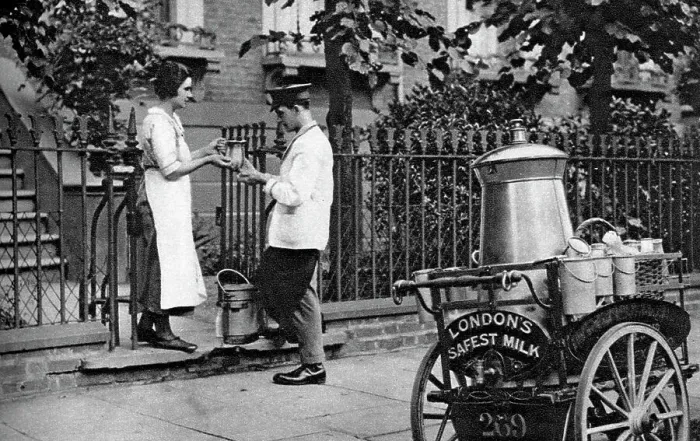 Framed Print : Milkman, North London, 1926-1927. Artist: McLeish Framed Print : Milkman, North London, 1926-1927. Artist: McLeish