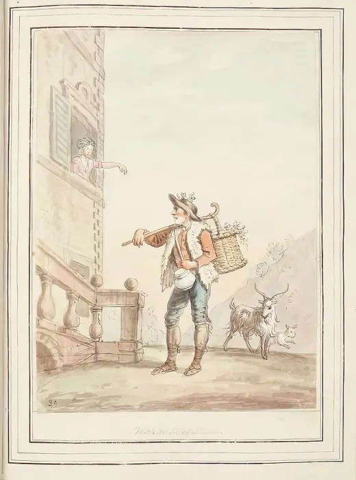 Framed Print : Milkman of Rome, leaf from A Collection of Dresses by David Allan Mostly from Nature, 1776 Framed Print : Milkman of Rome, leaf from A Collection of Dresses by David Allan Mostly from Nature, 1776