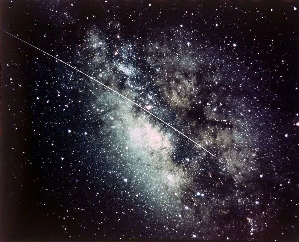 Milky Way in the Sagittarius region with meteor streak. Creator: NASA