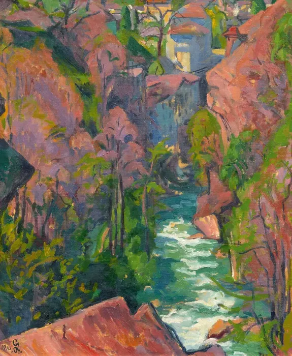 Framed Print : The Mill, 1916. Creator: Giacometti, Giovanni (1868-1933) Framed Print : The Mill, 1916. Creator: Giacometti, Giovanni (1868-1933)