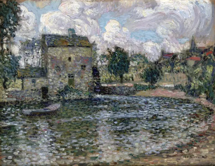 Framed Print : The Mill, Montreuil-Bellay, 1914. Artist: Henri Eugene Le Sidaner Framed Print : The Mill, Montreuil-Bellay, 1914. Artist: Henri Eugene Le Sidaner