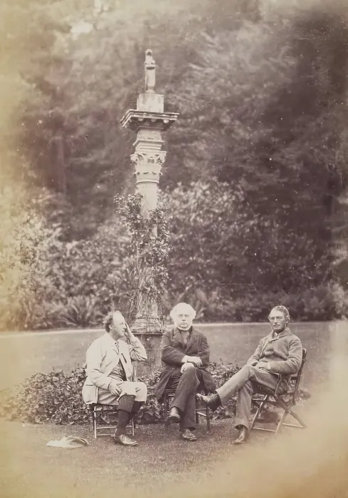 Framed Print : Millais, John Bright and Sir Henry James at Dalguise, from an album compiled by John Everett Millais Creator: Rupert Potter Framed Print : Millais, John Bright and Sir Henry James at Dalguise, from an album compiled by John Everett Millais Creator: Rupert Potter