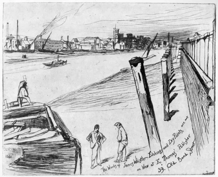 Framed Print : Millbank, c1860 (1904). Artist: James Abbott McNeill Whistler