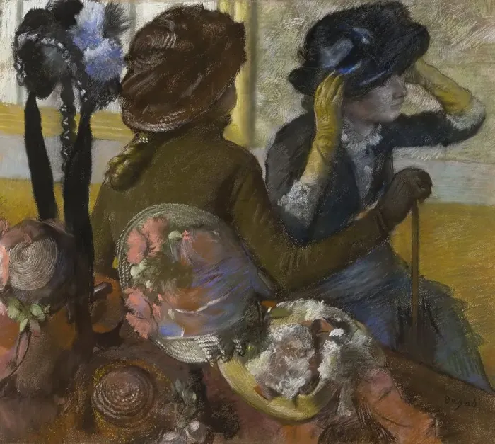 Framed Print : At the Milliner's, 1882. Creator: Edgar Degas Framed Print : At the Milliner's, 1882. Creator: Edgar Degas