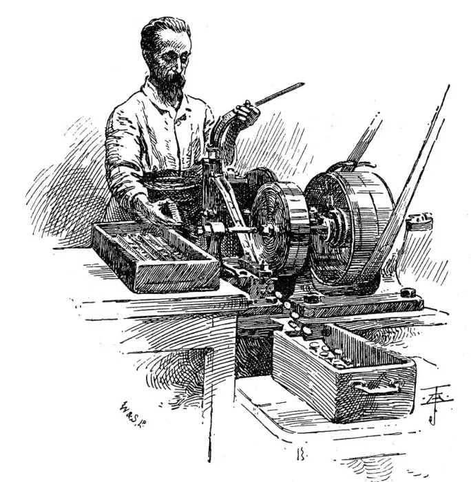 Framed Print : Milling the edges of coins, Royal Mint, London, 1891 Framed Print : Milling the edges of coins, Royal Mint, London, 1891