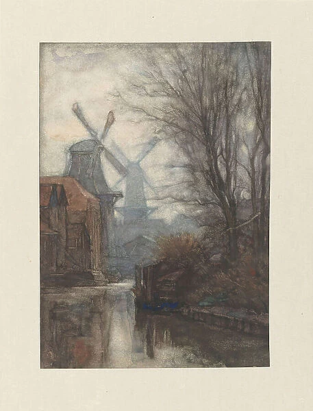 Mills on a canal, 1887. Creator: Jan Veth
