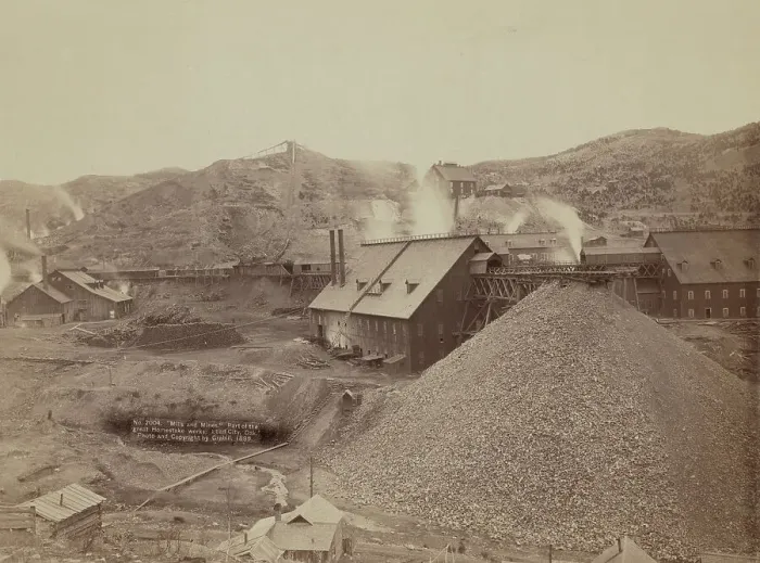 Framed Print : Mills and mines Part of the great Homestake works, Lead City, Dak, 1889. Creator: John C. H. Grabill Framed Print : Mills and mines Part of the great Homestake works, Lead City, Dak, 1889. Creator: John C. H. Grabill