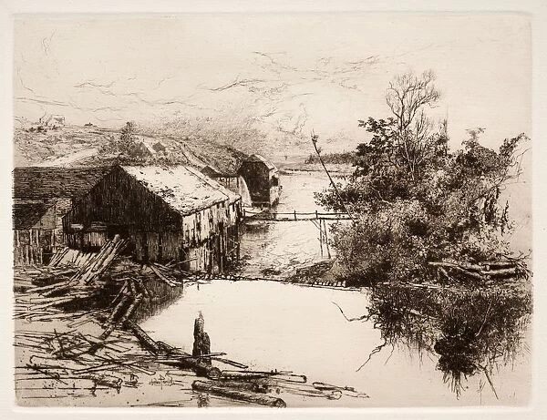Mills at Mispek, N. B. 1884. Creator: Stephen Parrish (American, 1846-1938)