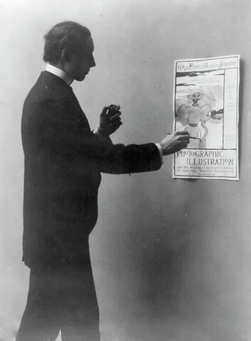 Framed Print : Mills Thompson...drawing Frances Benjamin Johnston business poster, c1890 - c1910. Creator: Frances Benjamin Johnston Framed Print : Mills Thompson...drawing Frances Benjamin Johnston business poster, c1890 - c1910. Creator: Frances Benjamin Johnston