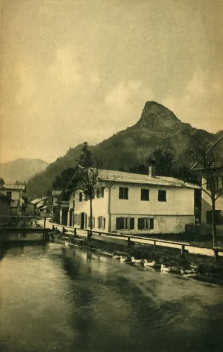 Framed Print : The millstream at Oberammergau, Bavaria, Germany c1922. Creator: Heinrich Uhlschmid Framed Print : The millstream at Oberammergau, Bavaria, Germany c1922. Creator: Heinrich Uhlschmid