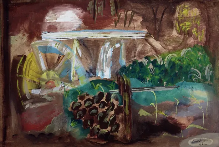 Framed Print : The millwheel, 1942. Creator: Frances Hodgkins Framed Print : The millwheel, 1942. Creator: Frances Hodgkins