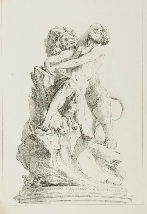 Framed Print : Milo of Croton, 1764. Creator: Charles Hutin Framed Print : Milo of Croton, 1764. Creator: Charles Hutin