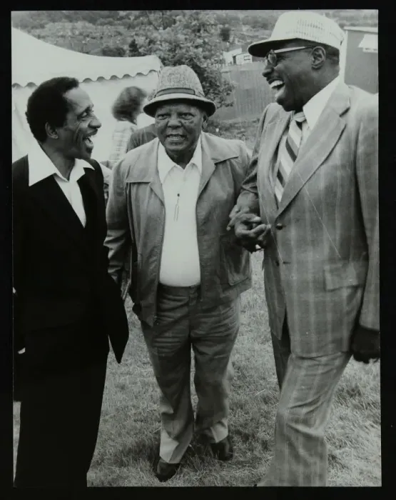 Framed Print : Milt Jackson, Budd Johnson and Major Holley at the Capital Radio Jazz Festival, London, 1979