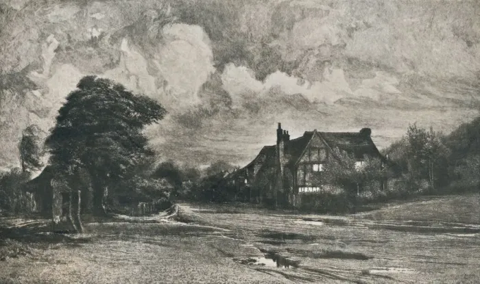 Framed Print : Miltons Cottage, Chalfont St. Giles, (1912). Artist: Franciss Walker Framed Print : Miltons Cottage, Chalfont St. Giles, (1912). Artist: Franciss Walker