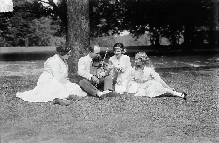 Framed Print : Mina, Mischa, Liza, & Esther Elman, 1917. Creator: Bain News Service Framed Print : Mina, Mischa, Liza, & Esther Elman, 1917. Creator: Bain News Service