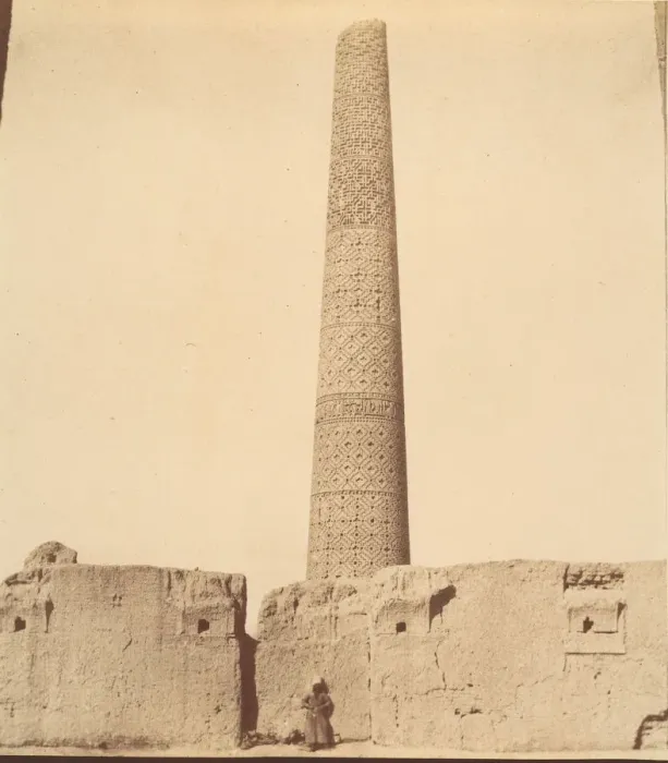 Framed Print : [Minaret of the Mosque of 40 Columns, Chehel Dokhtar, 359b. ], 1840s-60s