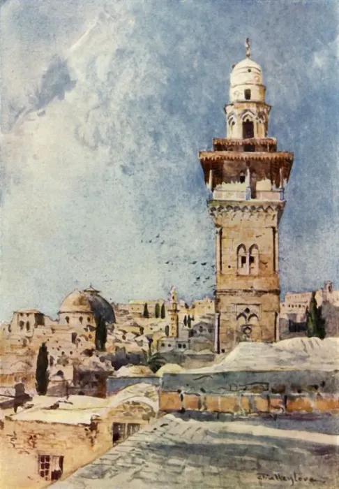 Framed Print : A Minaret in the North-Western Corner of the Temple Area, 1902. Creator: John Fulleylove Framed Print : A Minaret in the North-Western Corner of the Temple Area, 1902. Creator: John Fulleylove