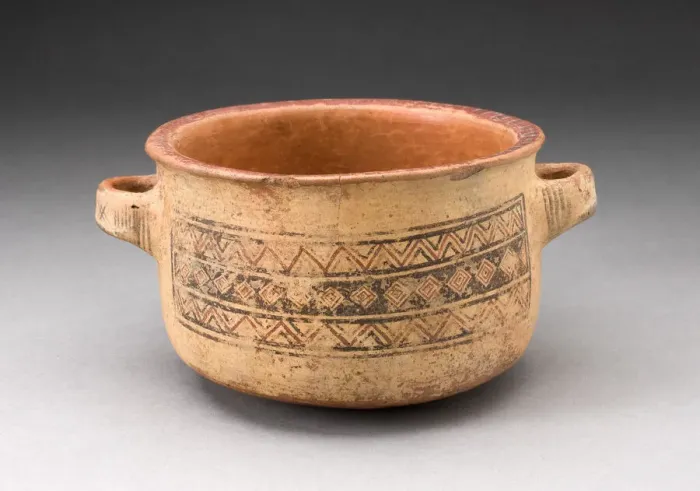 Framed Print : Minature Handled Bowl with Textile-like Design, A. D. 1450 / 1532. Creator: Unknown Framed Print : Minature Handled Bowl with Textile-like Design, A. D. 1450 / 1532. Creator: Unknown
