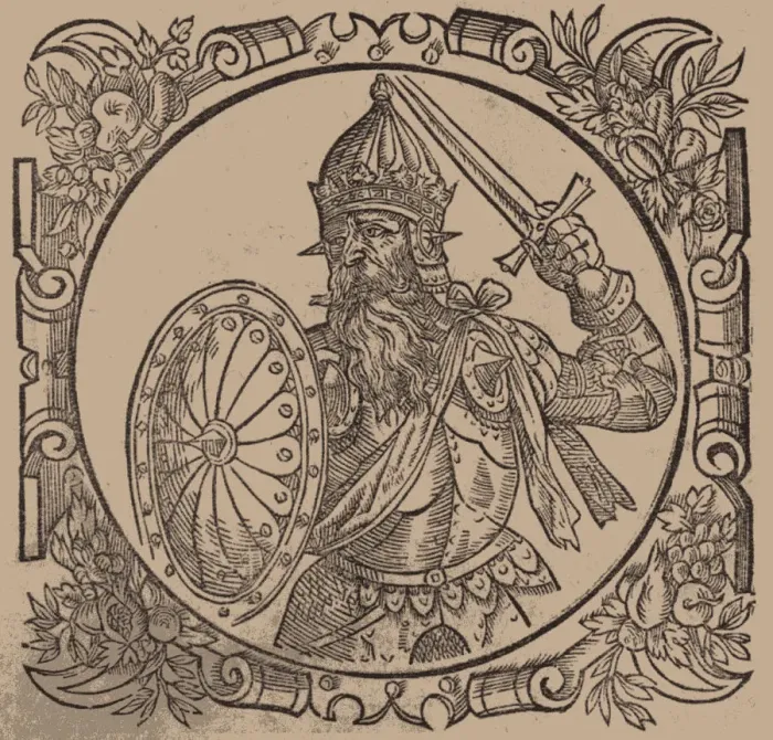 Framed Print : Mindaugas, King of Lithuania (From: Sarmatiae Europeae desscriprio... by A. Guagnini), 1578. Artist: Anonymous Framed Print : Mindaugas, King of Lithuania (From: Sarmatiae Europeae desscriprio... by A. Guagnini), 1578. Artist: Anonymous