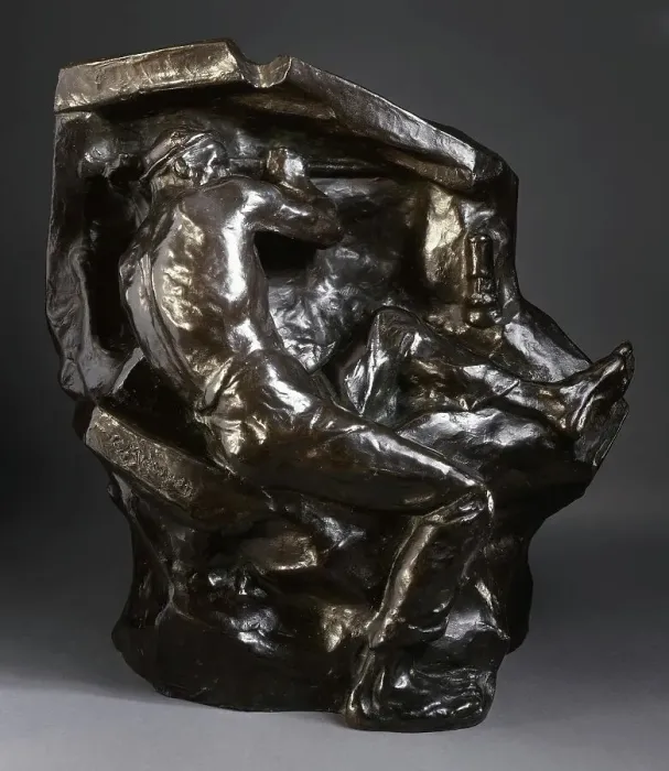 Framed Print : Miner at the Vein, c.1892. Creator: Constantin Emile Meunier Framed Print : Miner at the Vein, c.1892. Creator: Constantin Emile Meunier