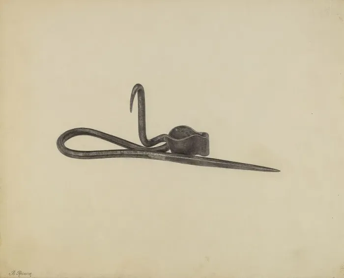 Framed Print : Miner's Candle Holder, c. 1938. Creator: Benjamin Resnick Framed Print : Miner's Candle Holder, c. 1938. Creator: Benjamin Resnick