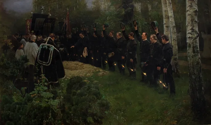 Framed Print : Miner's Funeral, 1892. Creator: Piotr Stachiewicz. Miner's Funeral, 1892. Creator: Piotr Stachiewicz Framed Print : Miner's Funeral, 1892. Creator: Piotr Stachiewicz. Miner's Funeral, 1892. Creator: Piotr Stachiewicz