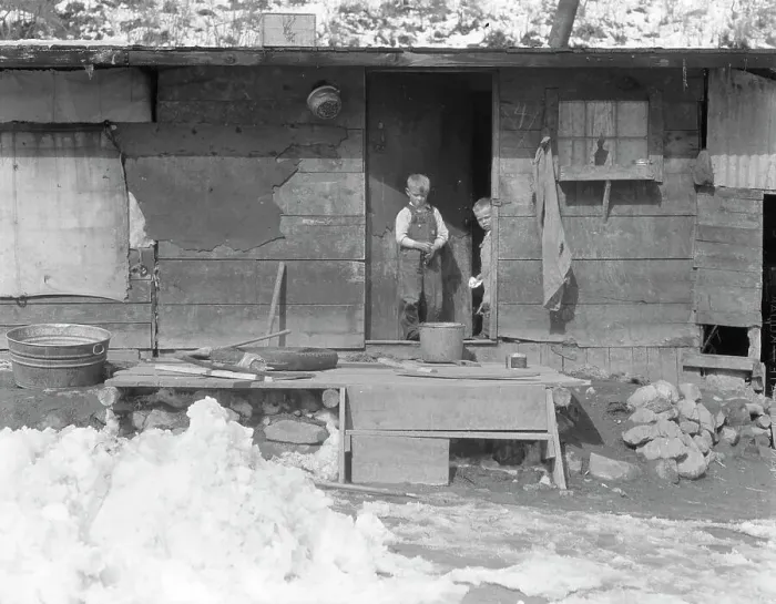 Framed Print : Miner's home, company-owned, Blue Blaze Coal Company, Consumers, near Price, Utah, 1936. Creator: Dorothea Lange Framed Print : Miner's home, company-owned, Blue Blaze Coal Company, Consumers, near Price, Utah, 1936. Creator: Dorothea Lange