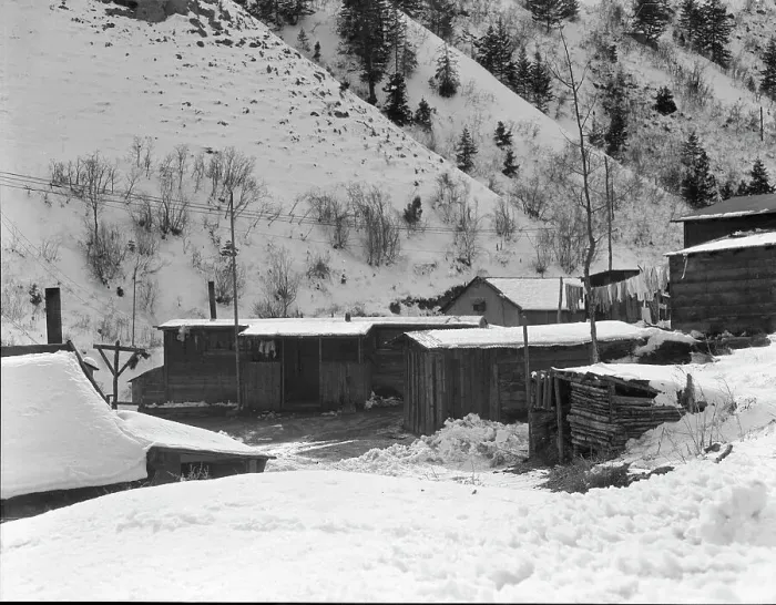 Framed Print : Miner's housing, company-owned, in Utah coal town, Consumers, near Price, Utah, 1936. Creator: Dorothea Lange Framed Print : Miner's housing, company-owned, in Utah coal town, Consumers, near Price, Utah, 1936. Creator: Dorothea Lange