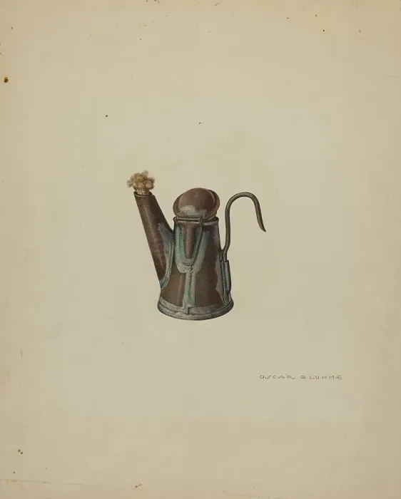 Framed Print : Miner's Lamp, c. 1940. Creator: Oscar Bluhme Framed Print : Miner's Lamp, c. 1940. Creator: Oscar Bluhme