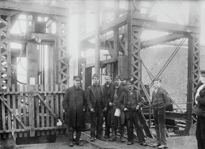 Framed Print : Miners leaving entrance to coal mine near Scranton, PA. 1912. Creator: Bain News Service Framed Print : Miners leaving entrance to coal mine near Scranton, PA. 1912. Creator: Bain News Service
