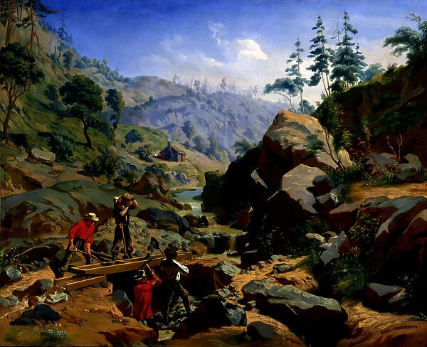 Miners in the Sierras, 1851-1852. Creators: Charles Christian Nahl, August Wenderoth