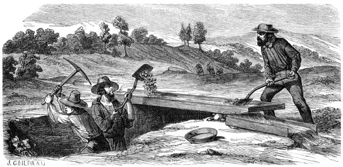 Framed Print : Miners washing for gold in the Californian gold fields, 1853 Framed Print : Miners washing for gold in the Californian gold fields, 1853