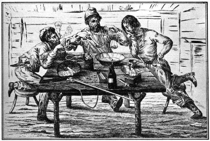Framed Print : Miners weighing their gold, 19th century (1937). Artist: Britton & Rey Framed Print : Miners weighing their gold, 19th century (1937). Artist: Britton & Rey