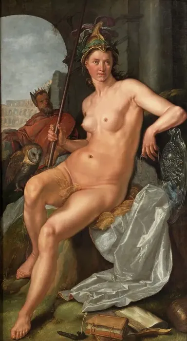 Framed Print : Minerva, 1611. Creator: Goltzius, Hendrick (1558-1617) Framed Print : Minerva, 1611. Creator: Goltzius, Hendrick (1558-1617)