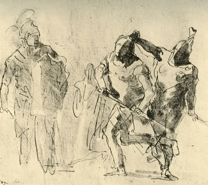 Framed Print : Minerva checks the Wrath of Achilles, c1757, (1928). Artist: Giovanni Battista Tiepolo Framed Print : Minerva checks the Wrath of Achilles, c1757, (1928). Artist: Giovanni Battista Tiepolo